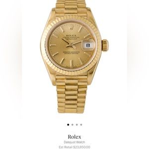 Ladies 18K Yellow Gold Rolex President Datejust